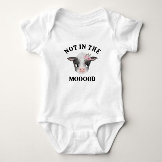 Koe niet in de stemming meisje Baby Bodysuit (Voorkant)