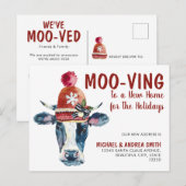 Koe nieuwe startpunt voor kerstfeestdag aankondigingskaart (Voorkant / Achterkant)