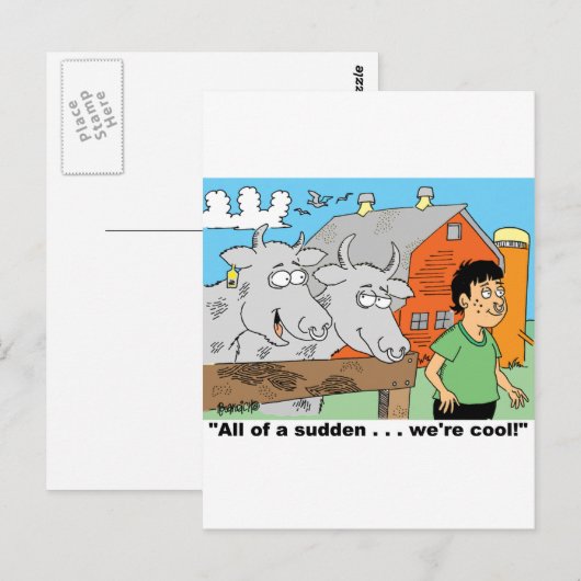 KOE/NOSE RING/FARMER KIND CARTOON GIFTWARE BRIEFKAART (Voorkant / Achterkant)