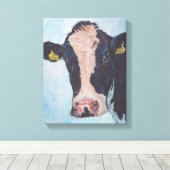 Koe nr. 02.0566 Ierse Friesian Koe Canvas Afdruk (Insitu (Houten vloer))