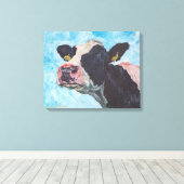 Koe nr. 03. 0556 Irish Fresian Koe Canvas Afdruk (Insitu (Houten vloer))