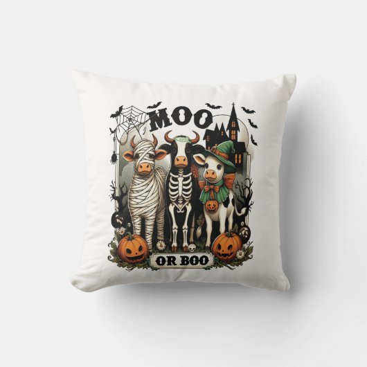 Koe of Boe Halloween Koe Kussen (Voorkant)