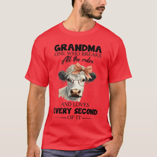Koe Oma Eén Die Alle Regels Breekt En E Leuk Vindt T-shirt