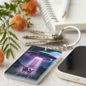 Koe ontmoet buitenaardse wezens. sleutelhanger (Voorkant Rechts)