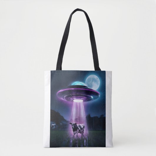 Koe ontmoet buitenaardse wezens. tote bag (Voorkant)
