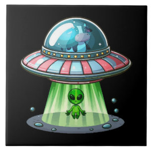 Koe Ontsierende Alien Tegeltje
