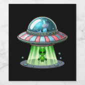 Koe Ontsierende Alien Wijn Etiket (Enkel label)