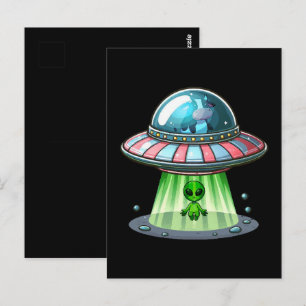 Koe-ontvoerende Alien Briefkaart