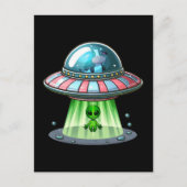 Koe-ontvoerende Alien Briefkaart (Voorkant)