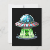 Koe-ontvoerende Alien RSVP Kaartje (Voorkant)