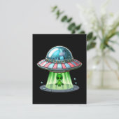 Koe-ontvoerende Alien RSVP Kaartje (Staand voorkant)