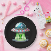 Koe ontvoerende buitenaardse papieren bordje (Feest)