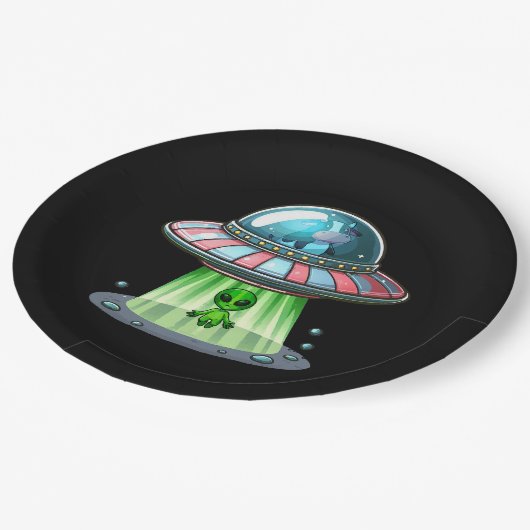 Koe ontvoerende buitenaardse papieren bordje (Gekanteld)