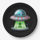 Koe ontvoerende buitenaardse papieren bordje (Voorkant)