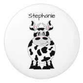 Koe ontwerp gepersonaliseerd keramische knop (Voorkant)