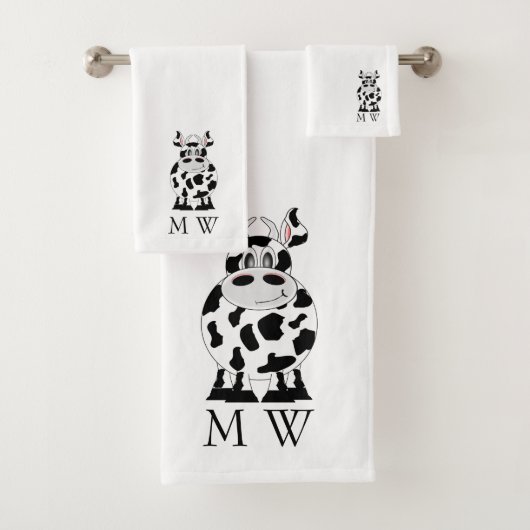 Koe Ontwerp Monogram Bad Handdoek (Insitu)