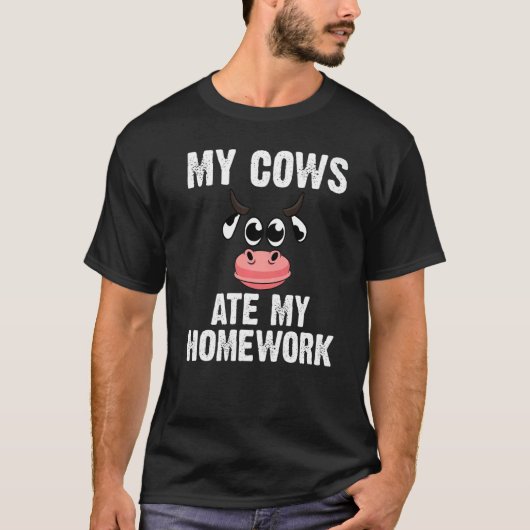 Koe Ontwerpen Kinderen Peuters Veehouderij Dier Fa T-shirt (Voorkant)