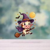 Koe op een bezemsteel acryl bord (Neutraal)