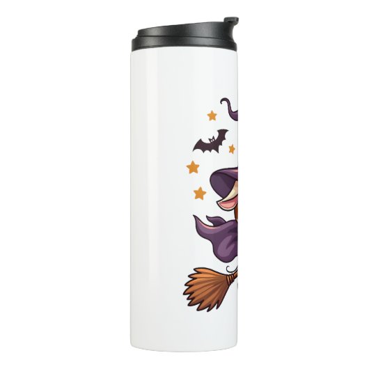 Koe op een bezemsteel thermosbeker (Gedraaid links)