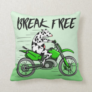 Koe op een motor kussen
