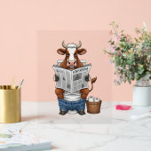 Koe op toilet, grappig Boerderij dier Acryl Bord (Huwelijk)