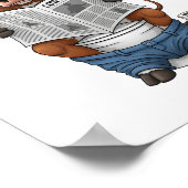 Koe op toilet, grappig Boerderij dier Poster (Hoek)