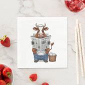 Koe op toilet, grappig Boerderij dier Servet (Insitu)