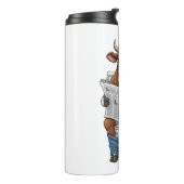 Koe op toilet, grappig Boerderij dier Thermosbeker (Gedraaid links)