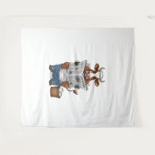 Koe op toilet, grappig Boerderij dier Wandkleed (Voorkant (horizontaal))