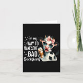 Koe op weg om enkele slechte beslissingen te nemen kaart (Voorkant)