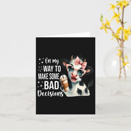 Koe op weg om enkele slechte beslissingen te nemen kaart (Gele Bloem)