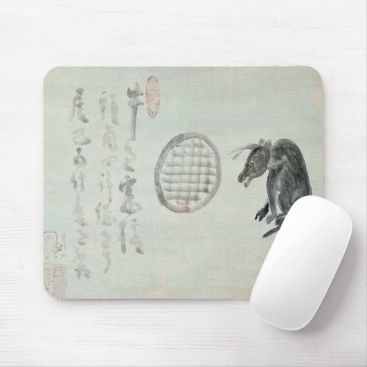 Koe, ovaal raam en Haiku Muismat (Met muis)