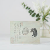 Koe, ovaal venster en Haiku Briefkaart (Staand voorkant)