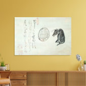 Koe, ovaal venster en Haiku Canvas Afdruk (Insitu (Woonkamer))
