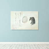 Koe, ovaal venster en Haiku Canvas Afdruk (Insitu (Houten vloer))