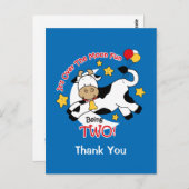 Koe over de 2e verjaardag dank je wel briefkaart (Voorkant / Achterkant)