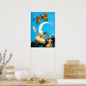 Koe over de maan gepompt (in 23 maten) poster (Keuken)