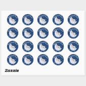 Koe over de maan ronde sticker (Vel)
