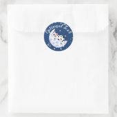 Koe over de maan ronde sticker (Tas)