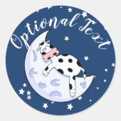 Koe over de maan ronde sticker (Voorkant)