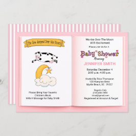 Koe over het Baby shower Moon Girls Kaart