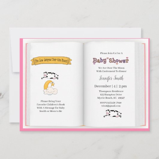 Koe over het Baby shower Moon Girls Kaart (Voorkant)