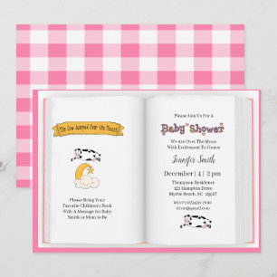 Koe over het Baby shower Moon Girls Kaart