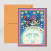 KOE OVER HET MAN IN DE MON, KORTE WAARDE FEESTDAGENKAART (Voorkant / Achterkant)