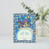 KOE OVER HET MAN IN DE MON, KORTE WAARDE FEESTDAGENKAART (Staand voorkant)