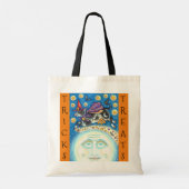 KOE OVER HET MAN IN DE MUNT, KUUSTTE TRICK OR TREA TOTE BAG (Achterkant)