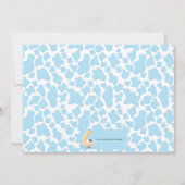 Koe over het Moon Blue Baby shower Invitati Kaart (Achterkant)