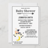 Koe over het moonneursery Baby shower Kaart (Voorkant)