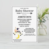 Koe over het moonneursery Baby shower Kaart (Staand voorkant)