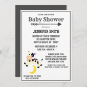 Koe over het moonneursery Baby shower Kaart (Voorkant / Achterkant)